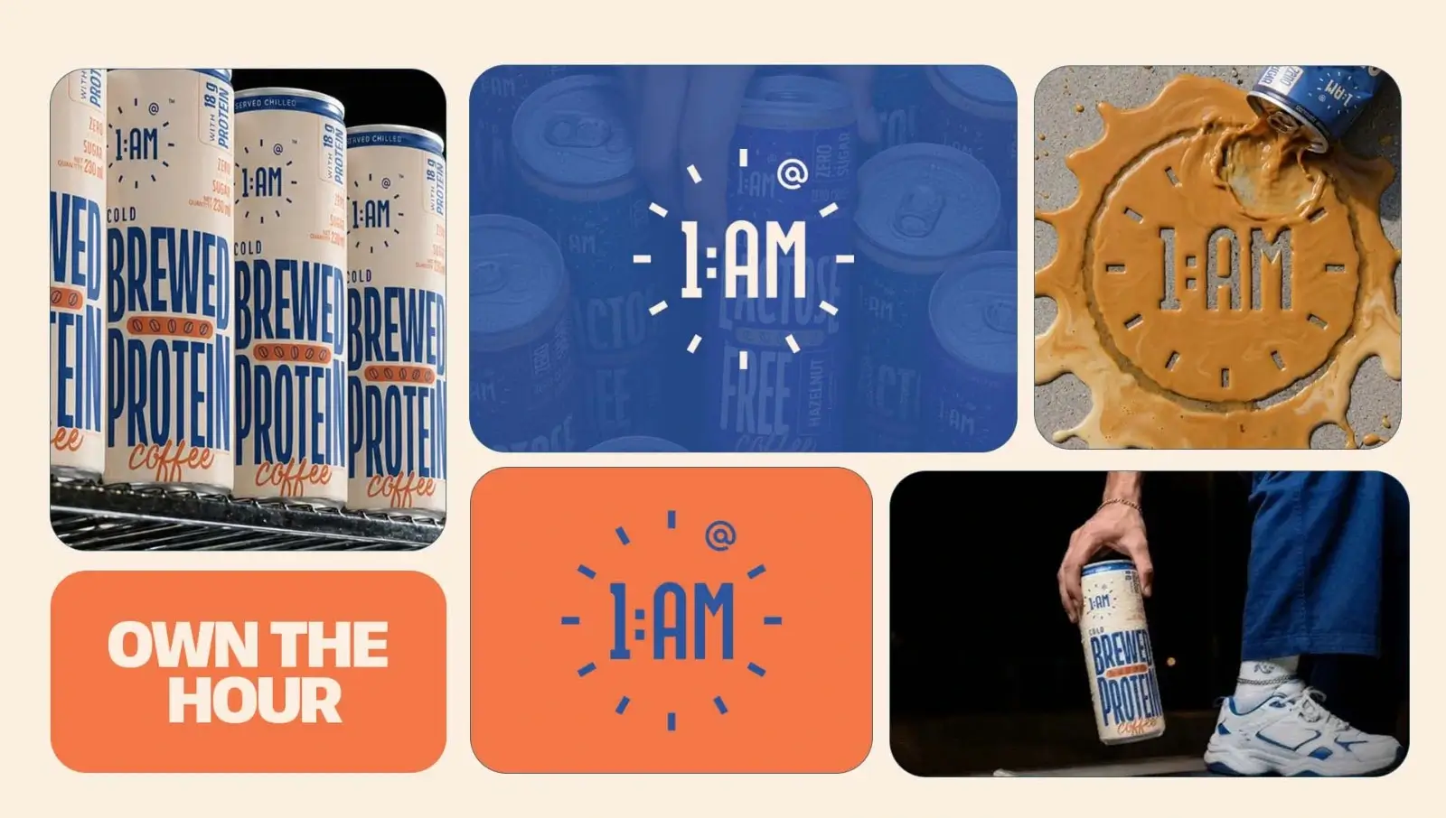 A documented brand guidelines system showing logo usage rules, a colour palette, typography, and brand story for a packaged beverage