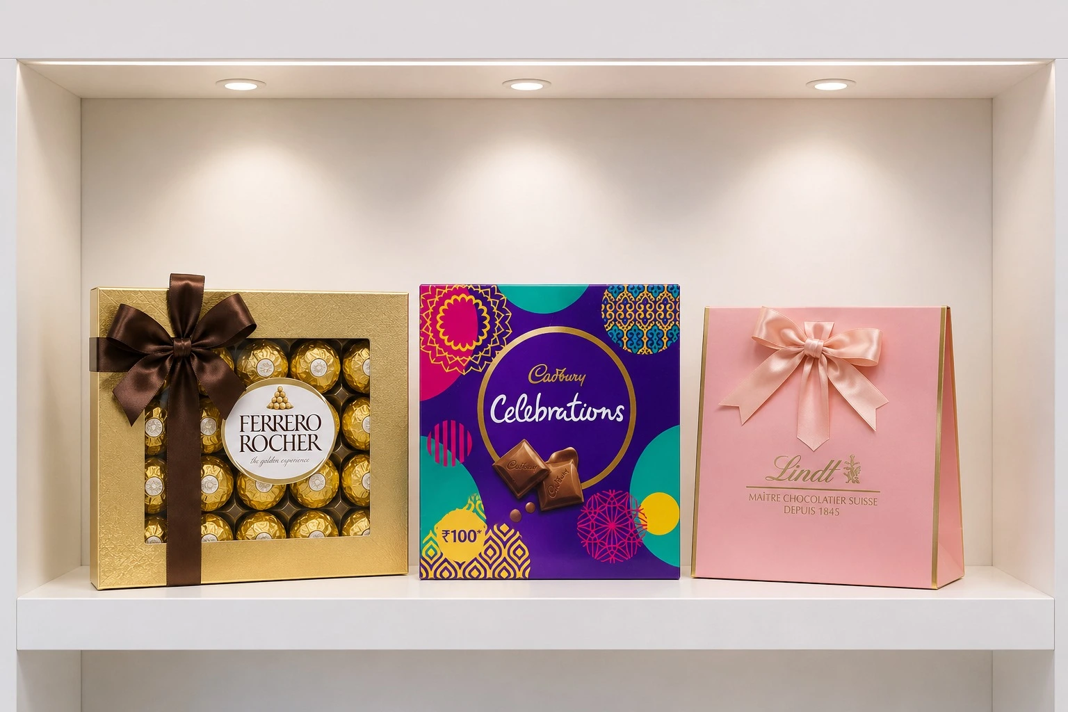 Premium confectionery gifting packaging featuring luxury chocolate gift boxes for festive and corporate gifting.