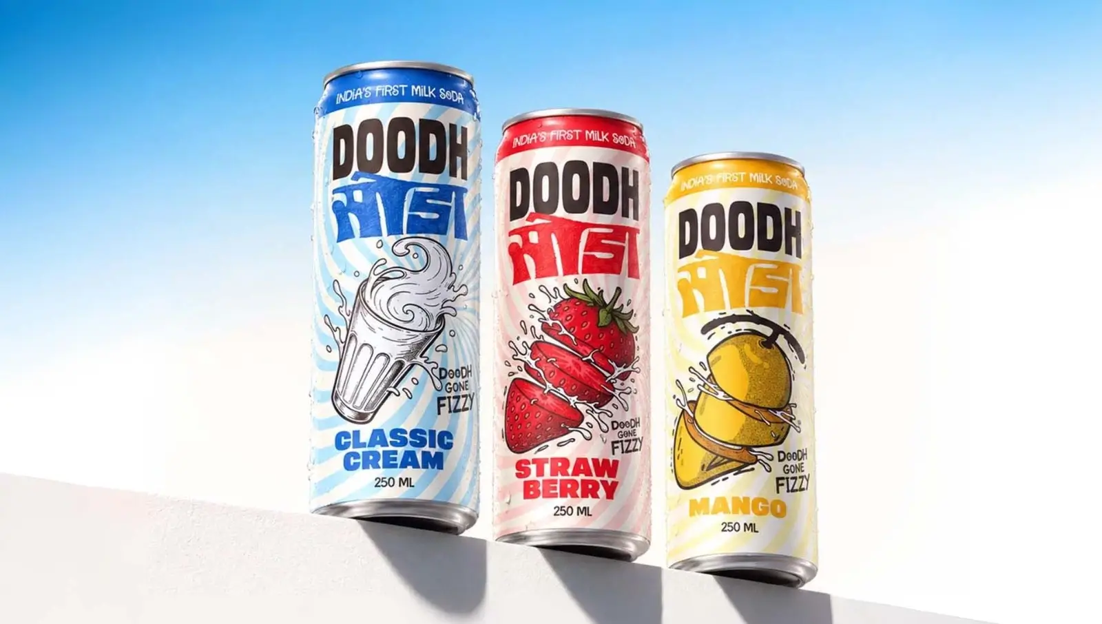 A high-energy, vibrant shelf/product shot grabs attention early and establishes immediate visual proof of high-end CPG packaging design.