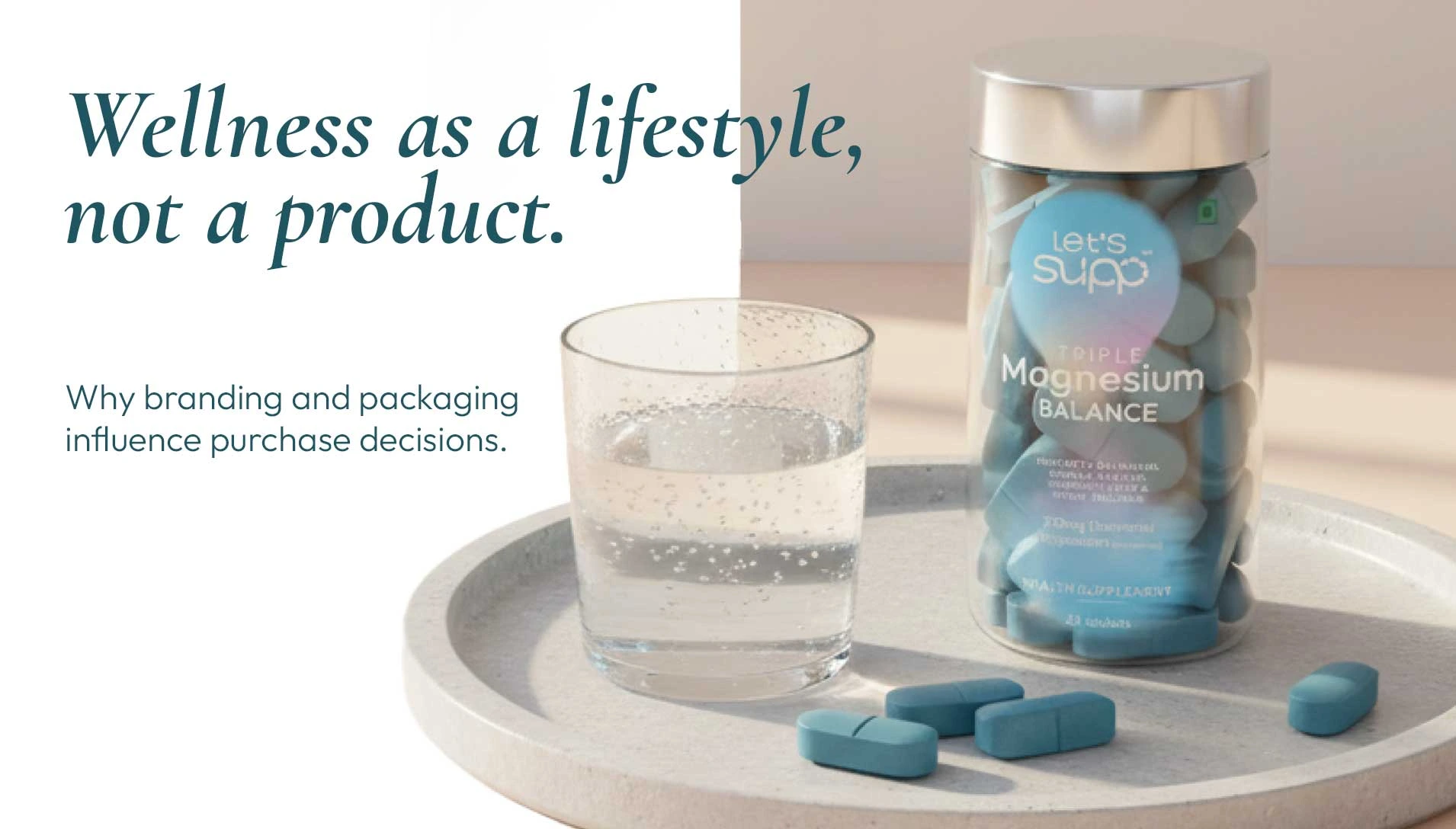 Wellness supplement packaging design demonstrating how branding and packaging influence consumer trust and purchase decisions.