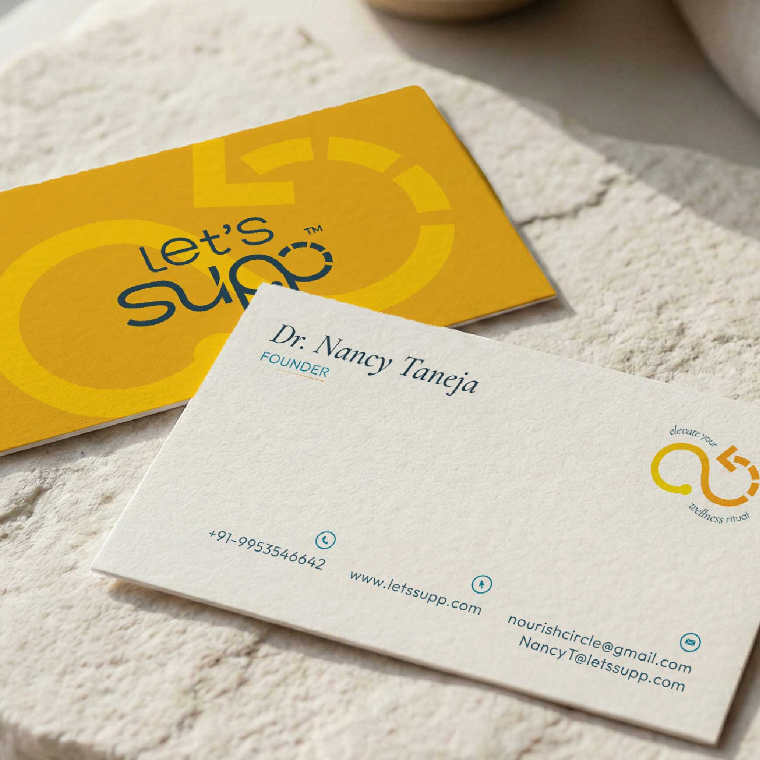 Let's Supp visual language applied consistently beyond the packaging system